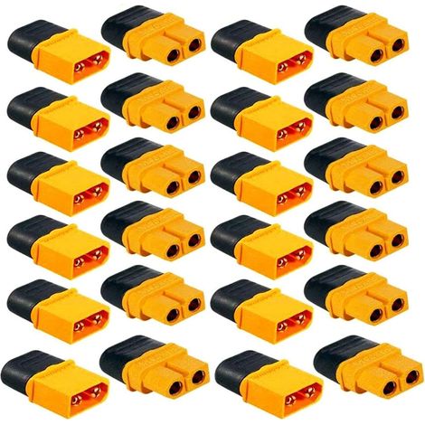 24Pcs 12 Paires connecteur XT60H, XT-60 Connecteurs de Batterie, for RC Lipo Battery,12 pcs connecteurs mâles XT60H et 12 pcs connecteurs Femelles XT60H (1/5)