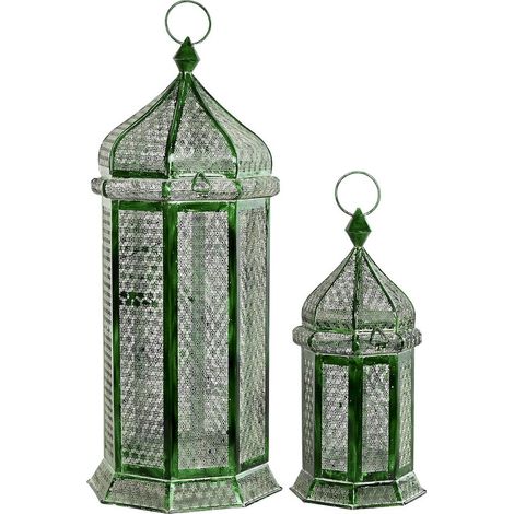 Lanterne élégance verte pour déco extérieure raffinée - Vert sapin (1/4)