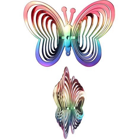 Girouette Papillon Rotatif en Plastique Réfléchissant pour Jardin - Décoration Extérieure Colorée Apportant Joie (1/5)