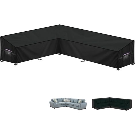 Gartenlounge Abdeckplane L-Form 420D Oxford Wasserdicht Ecksofa Schutzhülle (1/5)