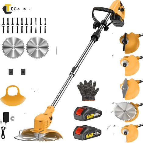 Coupe-bordures sans fil, Hauteur réglable, Accessoires polyvalents, Deux batteries-a (1/2)