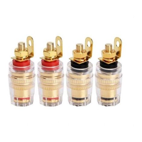 Lot de 4 pièces connecteur de Prise Banane 4 mm pour borne de Haut-Parleur amplificateur Plaque Murale (1/5)