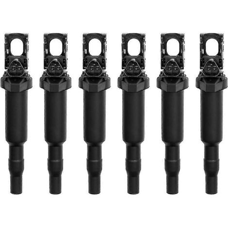 Kit de 6 bobines d'allumage compatible avec E46, E60, E85 et E90, avec connecteur de bougie 12138657273 (1/5)