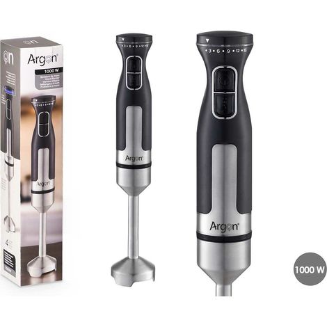 Frullatore ad Immersione Argon Nero Acciaio 1000 W