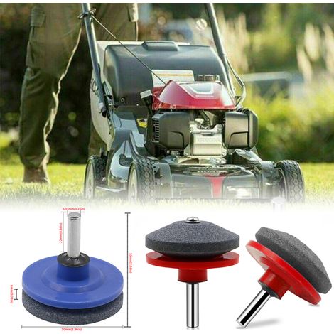Kit de jardinage comprenant 2 affûteurs universels pour lames de tondeuse à gazon, perceuse électrique et perceuse manuelle. (1/3)