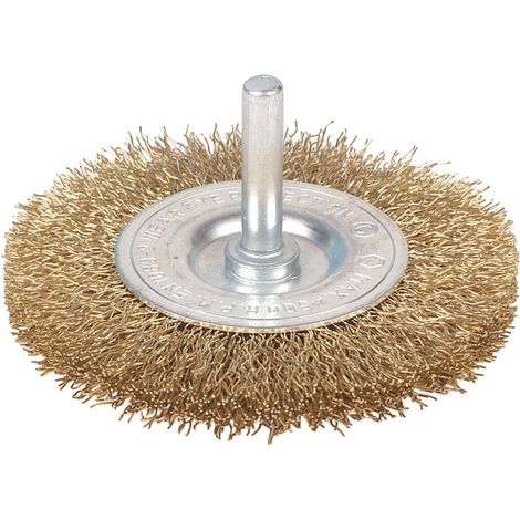 Spazzola Metallica Circolare per Trapano in Ottone Esagonale Levigare Wolfcraft