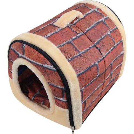 Cama para perros 2 en 1, cojín grueso, cremallera, material ecológico, fácil de transportar, ideal para otoño e invierno. (1/5)