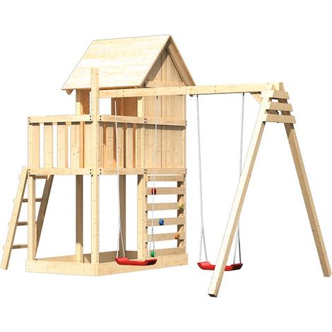 Akubi Stelzenhaus Frieda natur DS+Kletterwand