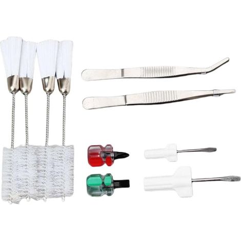 Kit de limpieza para máquina de coser, pinzas, cepillos de doble cabeza y destornillador, herramientas prácticas para el mantenimiento de la máquina de coser. (1/3)