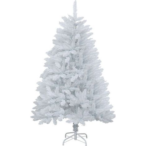 Sapin artificiel blanc de 60 cm, sapin de Noël blanc canadien à charnière de haute qualité, sapin blanc, léger, facile à assembler, avec support de sapin de Noël en métal (1/5)