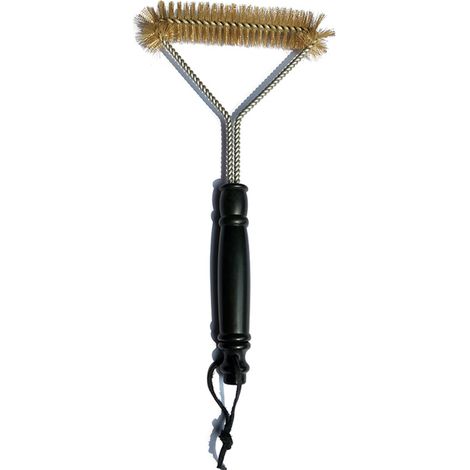 Brosse de nettoyage pour barbecue en laiton, brosse pour barbecue en acier inoxydable 12 pouces brosse triangulaire en fil de cuivre bouclé brosse bouclée pour barbecue une pièce (1/3)
