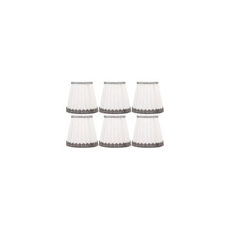 Lot de 6 petits abat-jour à pince en tissu, style moderne et épuré, pour ampoule E14. (1/5)