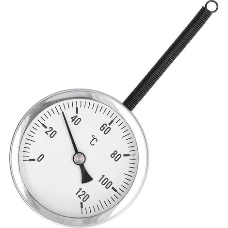 Thermomètre de barbecue bimétallique de 63 mm en acier inoxydable, haute précision 0-120 °C, lecture facile, pour machine à barbecue (1/5)