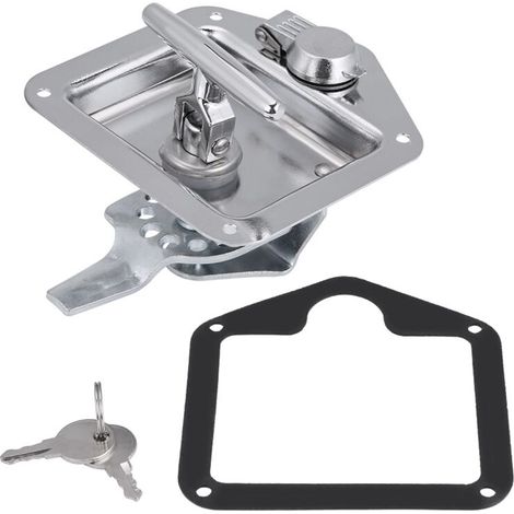 Stainless Steel T-Shaped Folding Handle Lock Toolbox Key Kit for Truck Trailer (1/5)