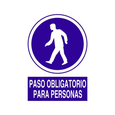 Señal de obligación Paso obligatorio para personas Poliestireno 210X148