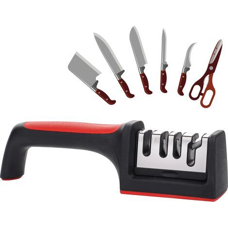 Afilador de cuchillos, afilador manual para cuchillos de chef para cocina doméstica, herramienta de afilado de precisión (2 unidades) (1/5)