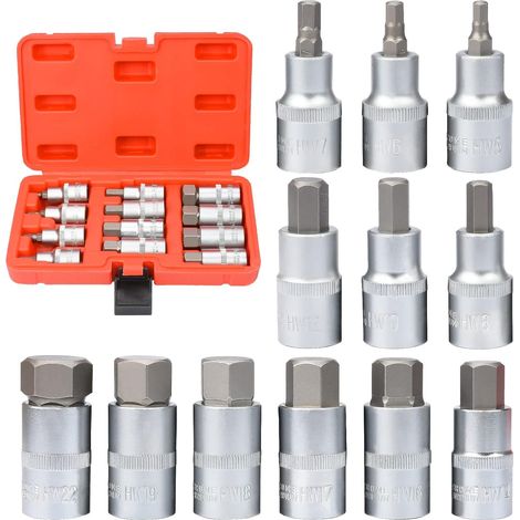 Lot de 12 Embouts Allen Douille Hexagonale Interne 5 22mm, Outils de Précision pour Mécanique et Électronique (1/5)