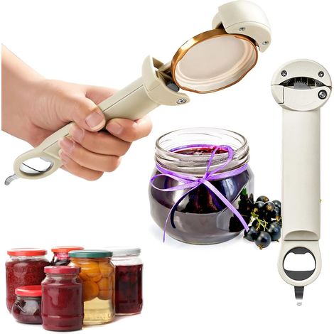 Abrebotellas telescópico multifuncional, abrelatas, abrelatas de acero inoxidable multifuncional ajustable, abridor de botellas para personas mayores (1/5)