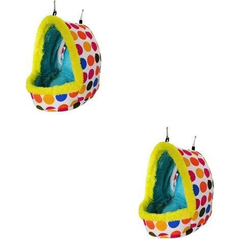 2 Plush Cozy Parrot Hammocks, Warm & Comfy Bird Nests for Winter