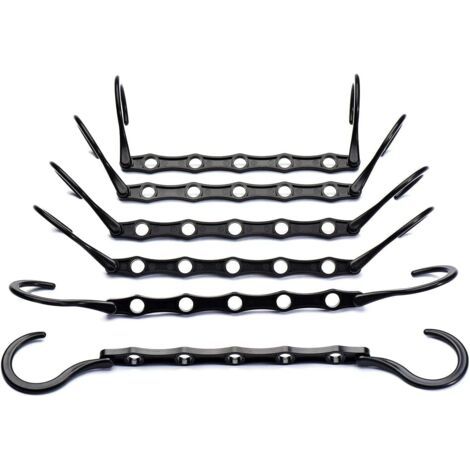 HOXILEELEO - Lot de 10 cintres magiques, noirs, 38 cm, organisateur de placard, rangement de vêtements, gain de place dans les penderies (1/5)