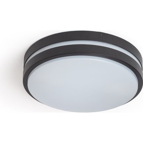 Plafón Circular Exterior Aluminio Ø285 mm Kadam Negro (1/5)