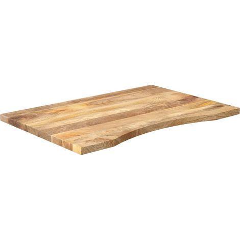 Dessus de bureau Dessus de table Plateau de table avec courbe 100x60x2,5 cm manguier massif brut (1/5)