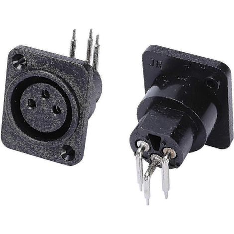 Lot de 10 connecteurs XLR femelles 3 broches noirs pour panneau, châssis et circuit imprimé. (1/3)