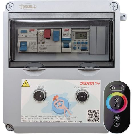 Cuadro Eléctrico Piscina  Transformador 1CV 60W  Mando RGB