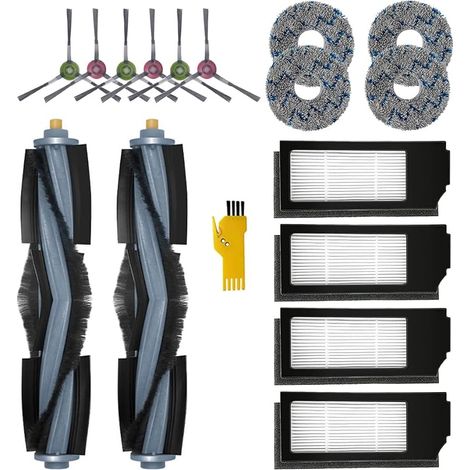 Kit d'Accessoires de Remplacement pour le Robot Aspirateur ECOVACS DEEBOT X1 OMNI & X1e OMNI & X1 TURBO & X1+ 16 Packs 2 Brosses Principales & 4 Filtres & 6 Brosses Latérales & 4 Chiffons (1/5)
