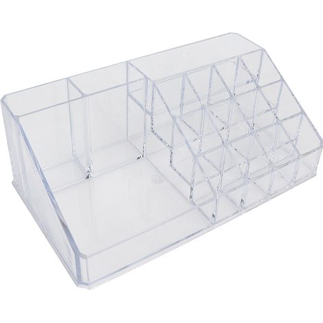 Coffret Rangement Maquillage Acrylique Transparent Présentoir Bijoux Cosmétiques Support Vernis Ongles Organisateur Bureau Salle de Bains Étagère Pliable (1/5)