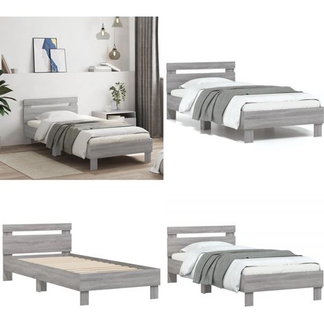 Cadre de lit sans matelas avec tête de lit 75x190 cm - Cadre De Lit - Lit Double - Lit Avec Têtedé Lit - Bois D'ingénierie - Literie - Home & Living (1/5)