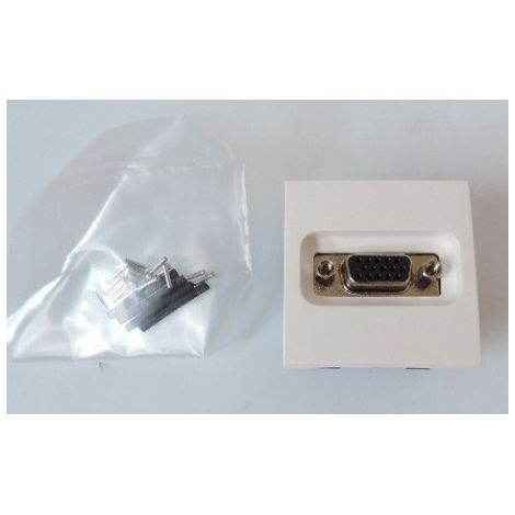 Prise HD15 Blanche 2 Modules LOGIX PLANET WATTOHM 49058