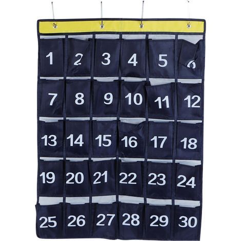 Storage bag, durable, waterproof, hanging wall-mounted telephone organizer with numbers for the classroom/office (1/5)