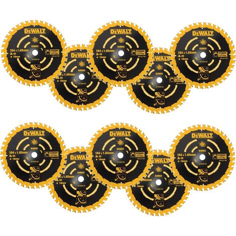 10 x Dewalt DT10303 Circular Saw Blades 184 x 16 x 40T Extreme Framing DWE560 (1/4)