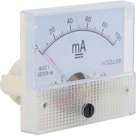 Ampèremètre analogique DC 85C1 0-100mA pour tableau électrique - Mesure de courant continu (1/5)