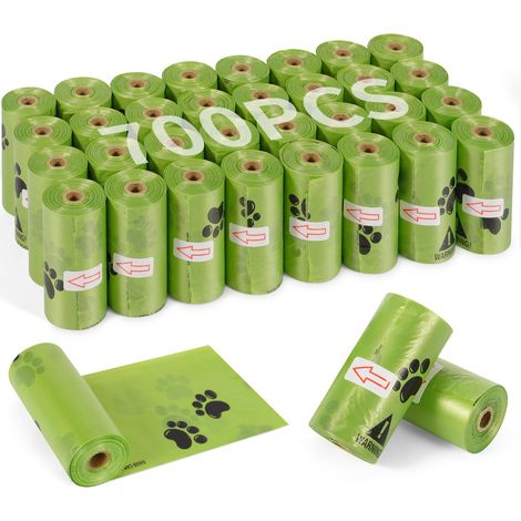 700 pièces Sac a Crottes Chien, Vert Sacs Ramasse-Crottes pour Chiens, Sac Caca Chien-30 x 22CM, Polyéthylène-Matériau, Portable, Sac a Crotte Dog Poop Bags 35Rouleaux, 20 par Rouleau