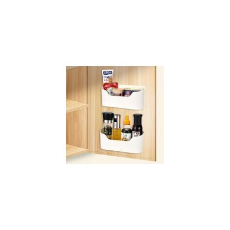 Houhence – Set di 2 scatole portaoggetti autoadesive, 23 x 10,8 x 6,8 cm – Plastica ABS – Installazione senza foratura – Per cucina e bagno – Crezuo (1/4)