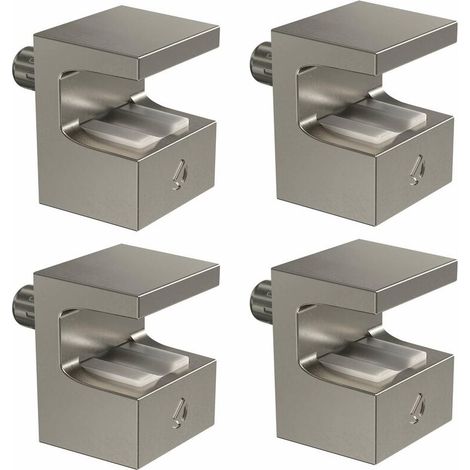 4x taquet étagère réglable par vis avec patin plastique caoutchouc anti rayure et glissement tenon 5mm tablette verre meuble placard