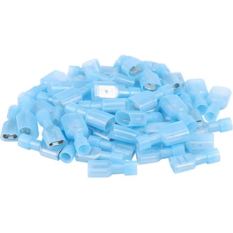 50 connecteurs de fils isolés mâles et femelles en nylon bleu (1/5)