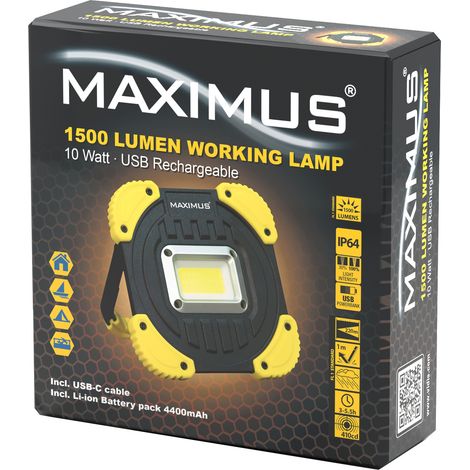 Projecteur de chantier portatif rechargeable Maximus M-WKL-023 - 1500lm (1/2)