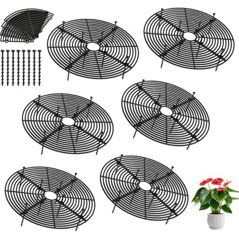 Lot de 6 Grilles de Protection Rondes pour Pots de Fleurs - 30 cm - Support pour Chats, Enfants et Animaux Domestiques - Noir (1/5)