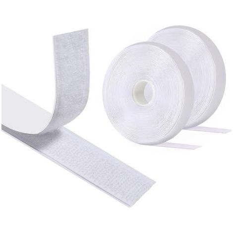 8 M X 20 MM (Blanc) Scratch Autocollant Double Face , Hook Loop Rubans Ruban AdhéSif Puissant à Crochets Et Boucles pour La Couture (1/5)