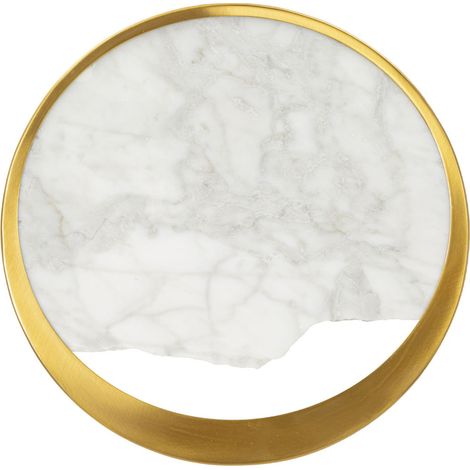 Applique da parete Marble in marmo bianco e ferro dorato Ø 24 cm