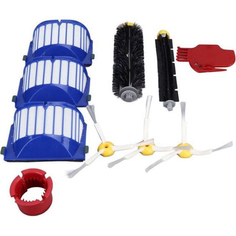 Accessoires pour aspirateur - Roomba - Kit de nettoyage - Filtres à brosse - Brosses latérales - Bleu (1/5)