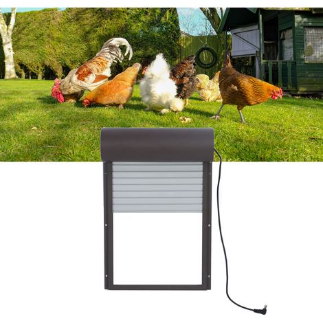 Porte Poulailler Automatique, Portail Roulant en Alliage d'aluminium, Porte Automatique Poulailler, Commande de Minuterie - Marron (1/5)