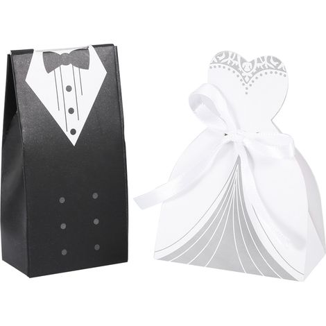 Boîte à bonbons en carton élégante et romantique, idéale pour un mariage ou une fête (2) (1/5)