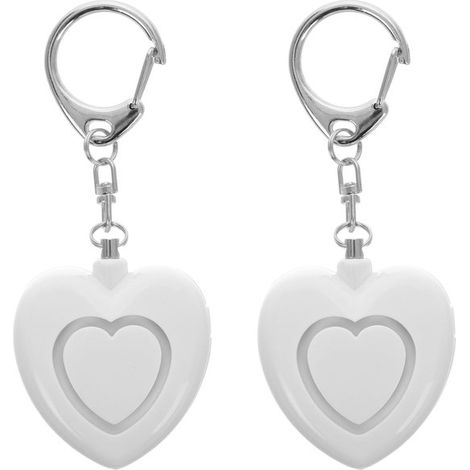 Lot de 2 alarmes de poche blanches – Lampe torche – Porte-clés – Sirène autodéfense – Femmes et seniors (1/5)