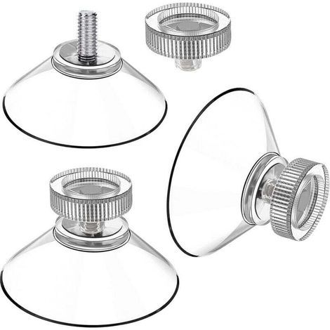 Lot de 25 ventouses diamètre 40 mm M4 - Boutons d'aspiration transparents avec écrou moleté (1/4)
