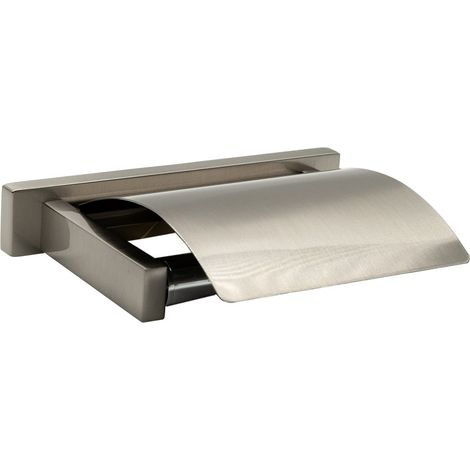 Inda - Kipprollenhalter mit Deckel aus gebürstetem Lea-Nickel
