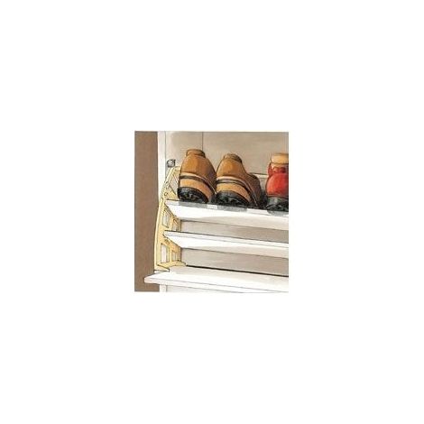 Ferrure basculante pour rangement de chaussures – PVC blanc – 3 tablettes – Épaisseur 10 mm – Installation facile sur meubles (1/3)